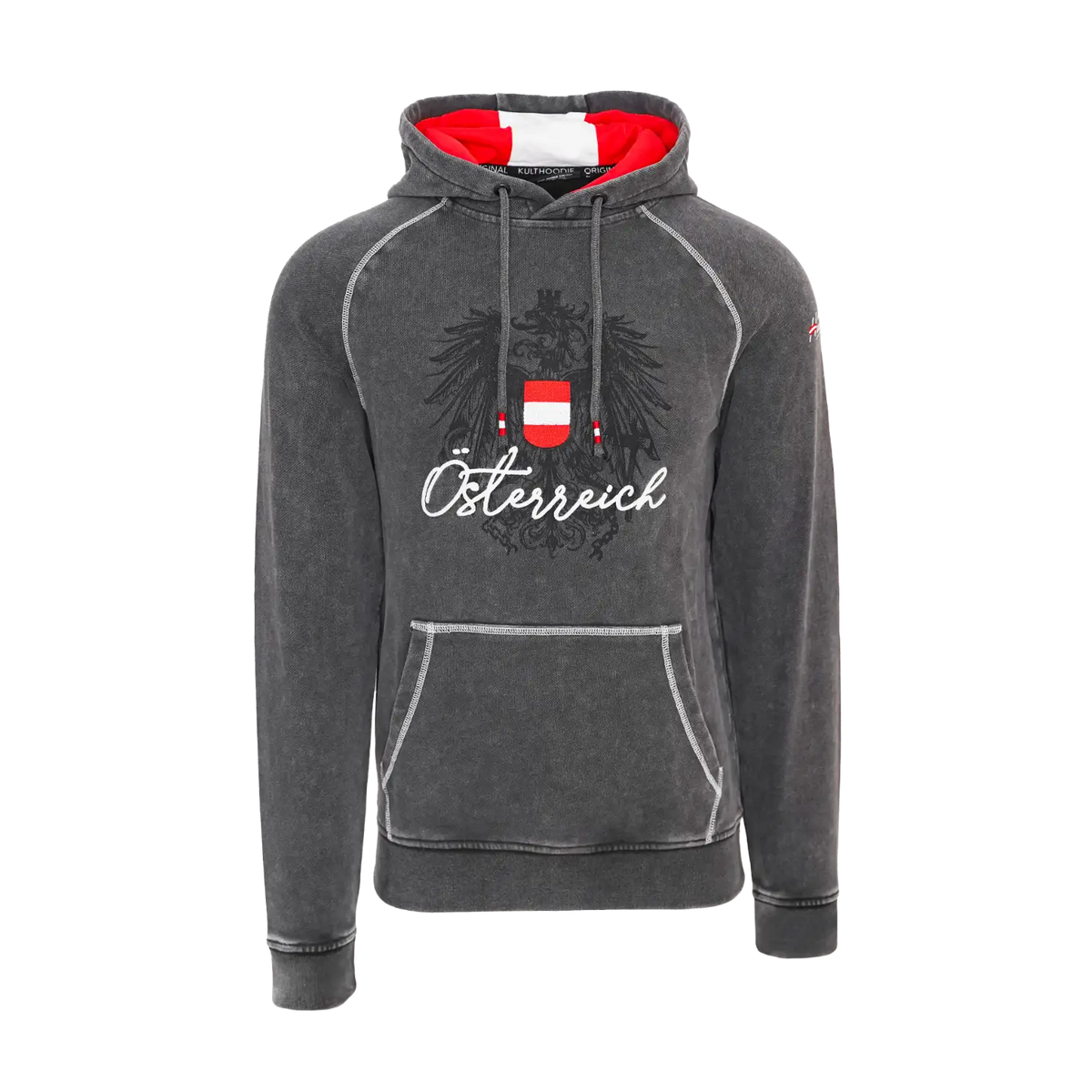 Kapuzen Pulli Herren Österreich Adler Motiv #Farbe_Dunkelgrau