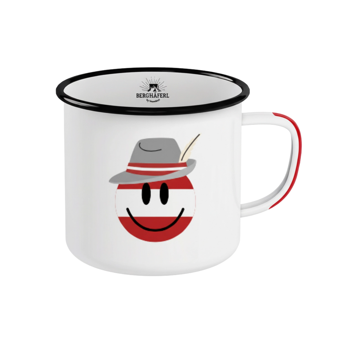 Kult Smiley Emaille Tasse Hoamatkult