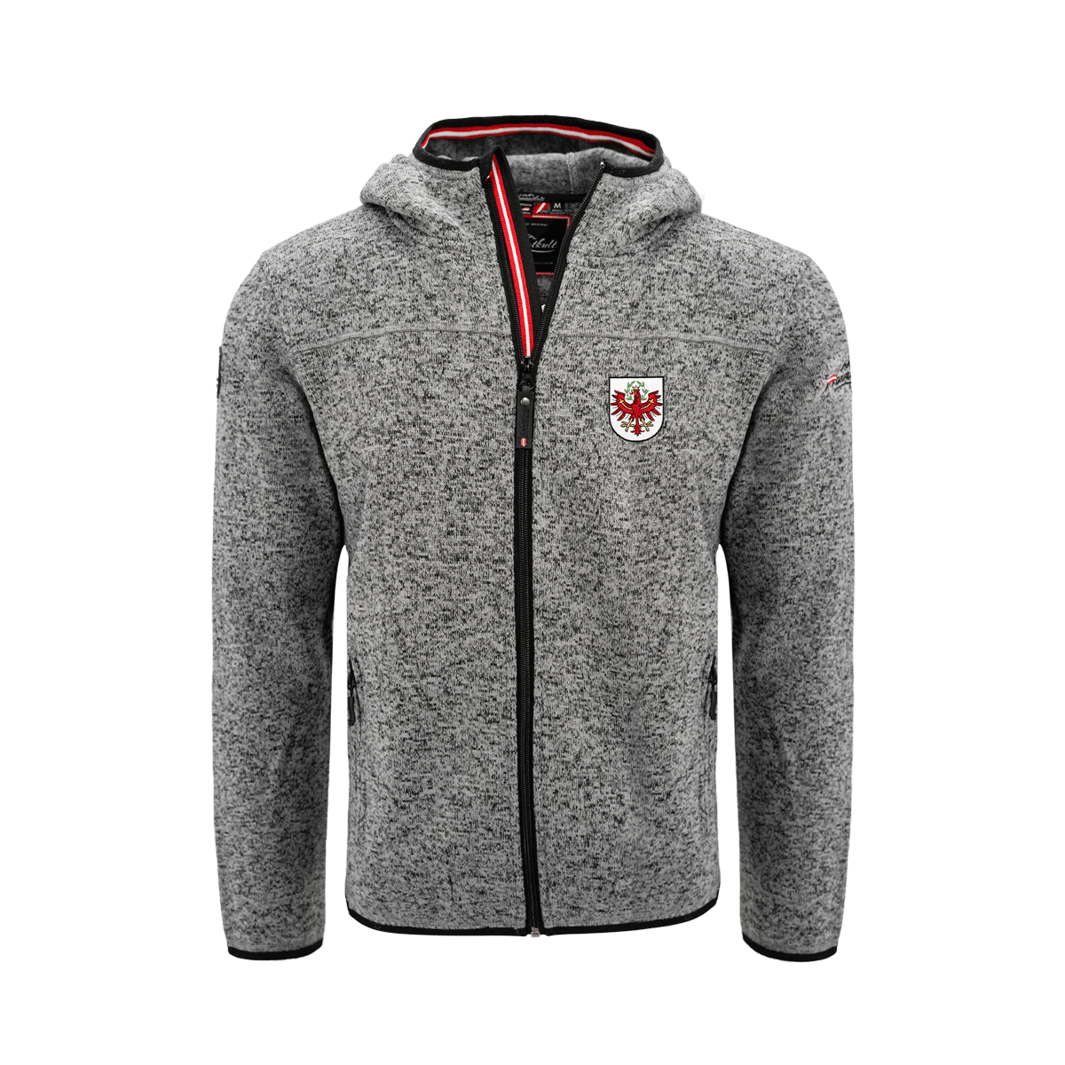 Tirol Kultjacke mit Kapuze - Dunkelgrau