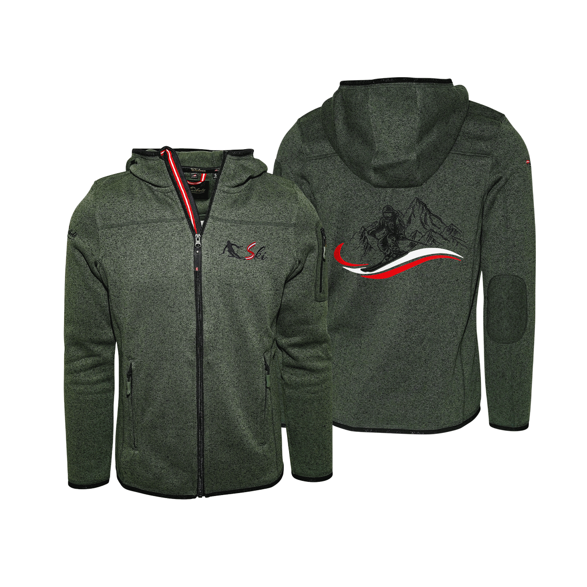 Kultjacke dunkelgrün Herren Ski Motiv #Farbe_Dunkelgrün