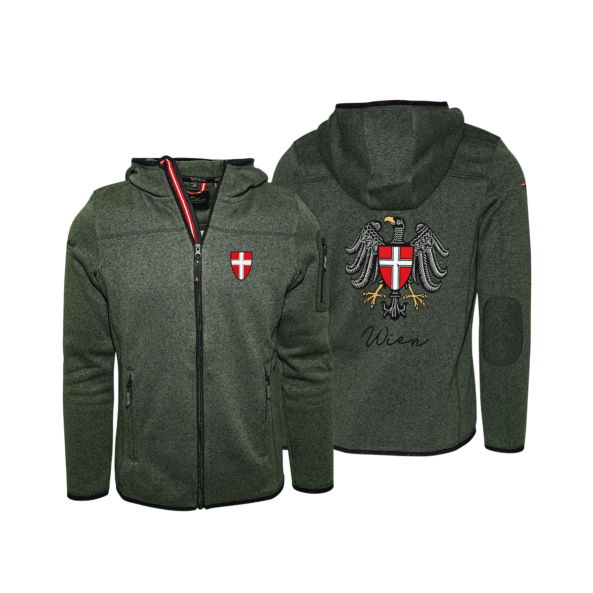 Kultjacke grün für Herren mit Wien Stickerei #Farbe_Dunkelgrün