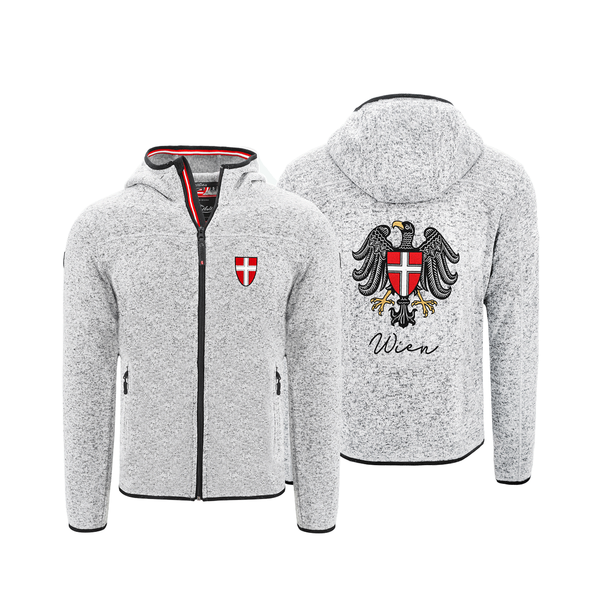 Kultjacke hellgrau Herren mit Wien Wappen #Farbe_Hellgrau