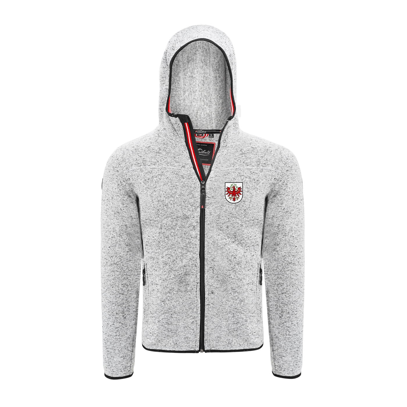 Tirol Kultjacke mit Kapuze - Hellgrau