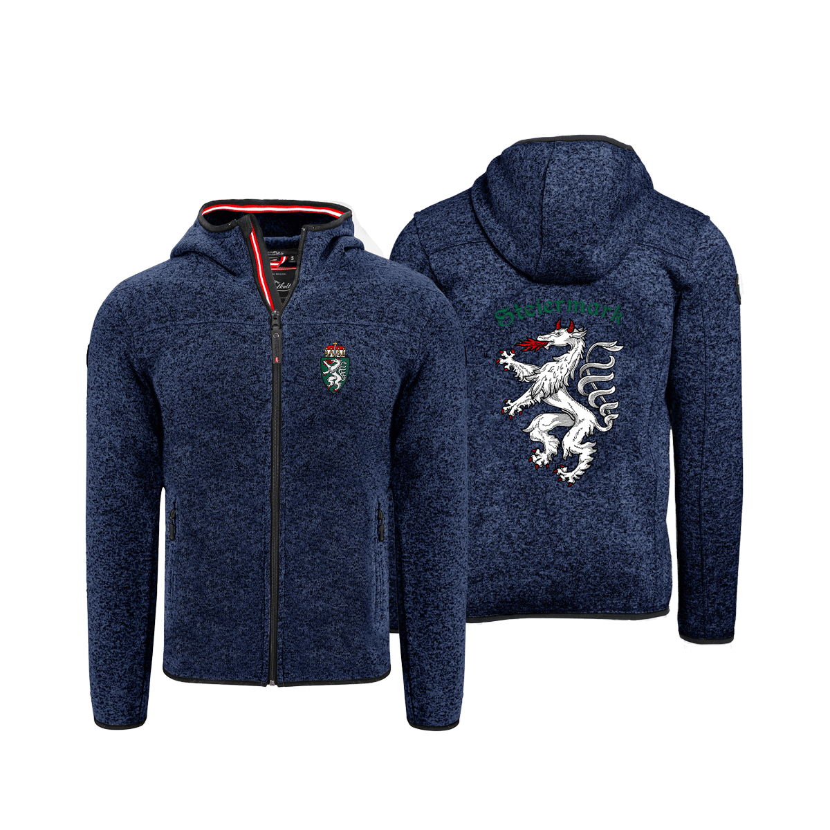Kultjacke Herren dunkelblau Steiermark Stickerei #Farbe_Dunkelblau