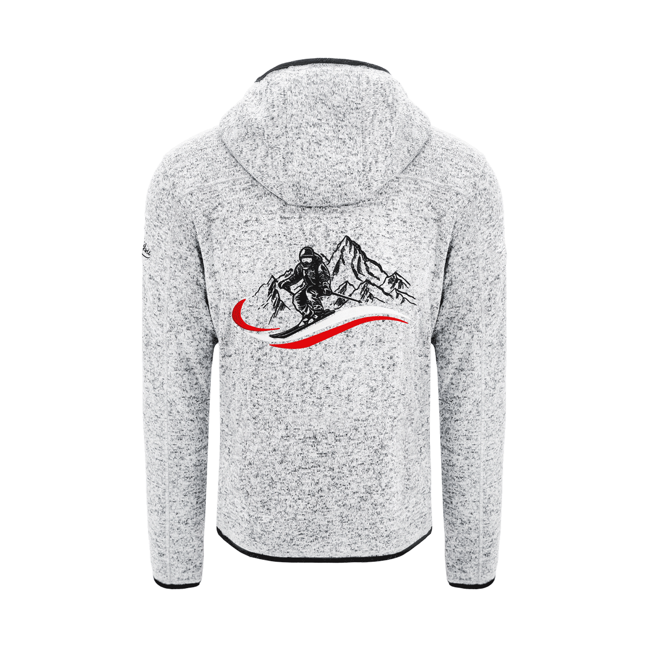 Kultjacke Herren hellgrau Ski Stickerei