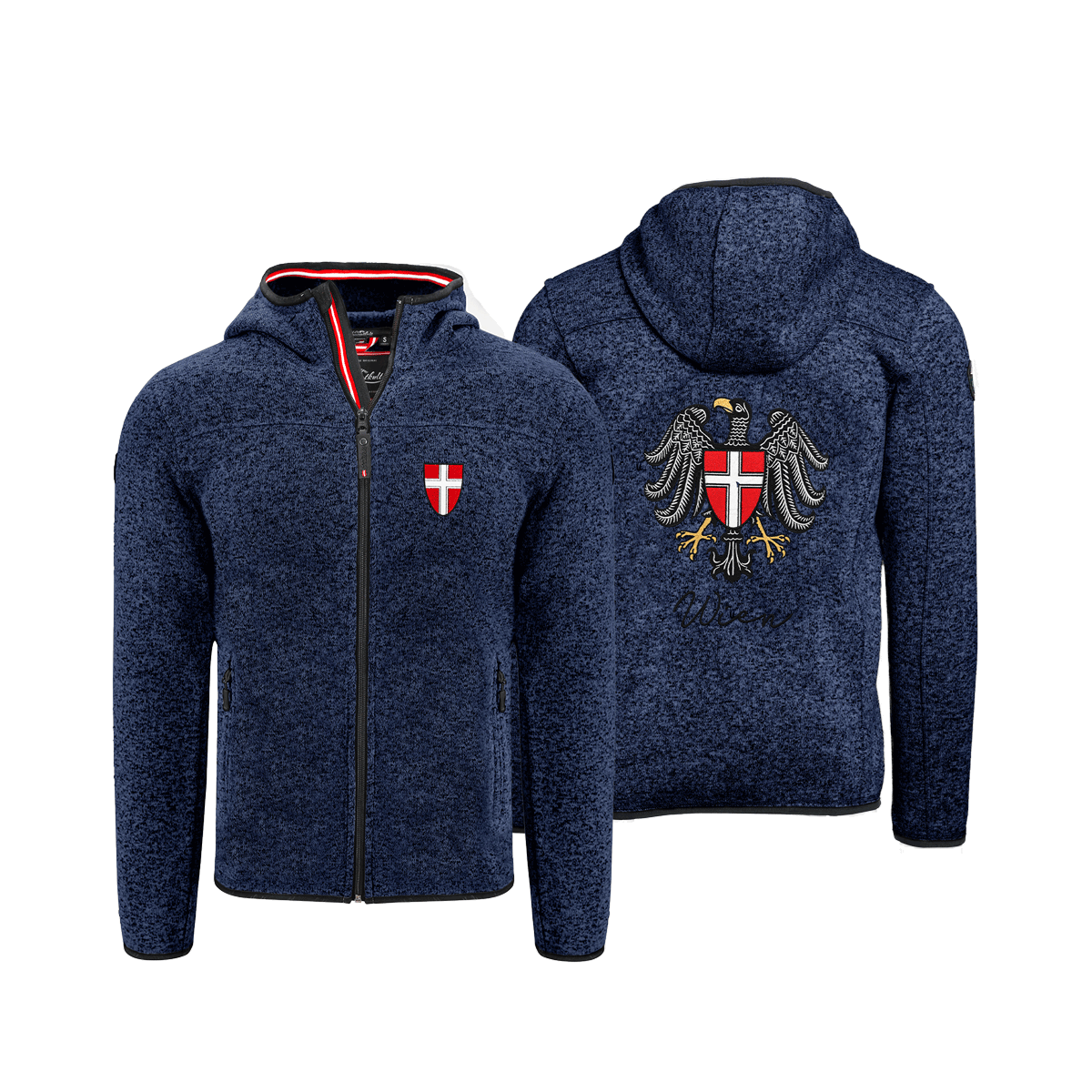 Kultjacke navy Herren Wien Wappen #Farbe_Dunkelblau