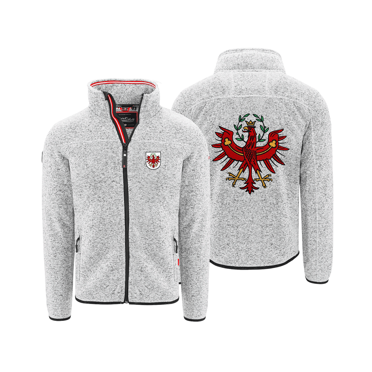 Kultjacke ohne Kapuze Herren hellgrau Tirol Stick #Farbe_Hellgrau