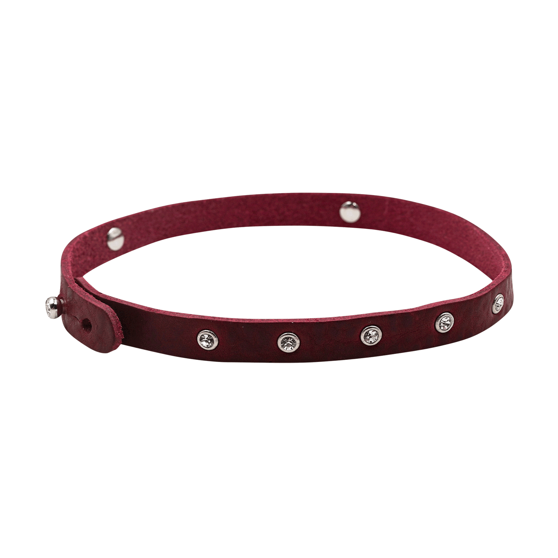 Lederarmband Strass Steine rot für Damen Tracht