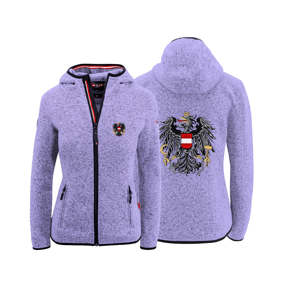 Österreich Adler Kultjacke mit Kapuze - Lavendel