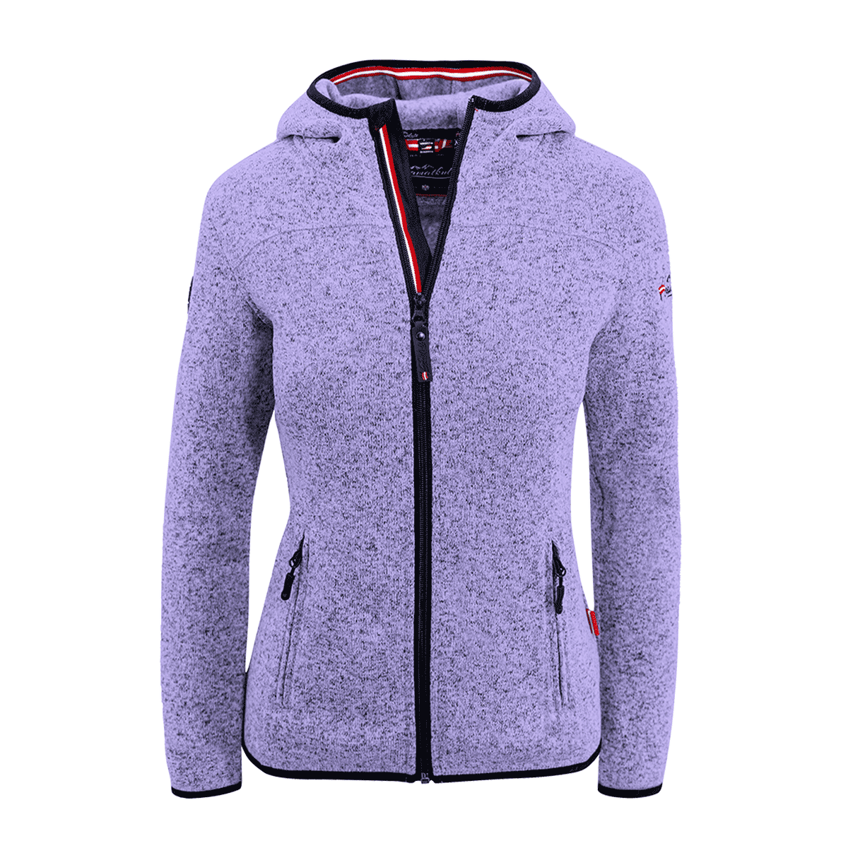 Lila Strickfleece Jacke