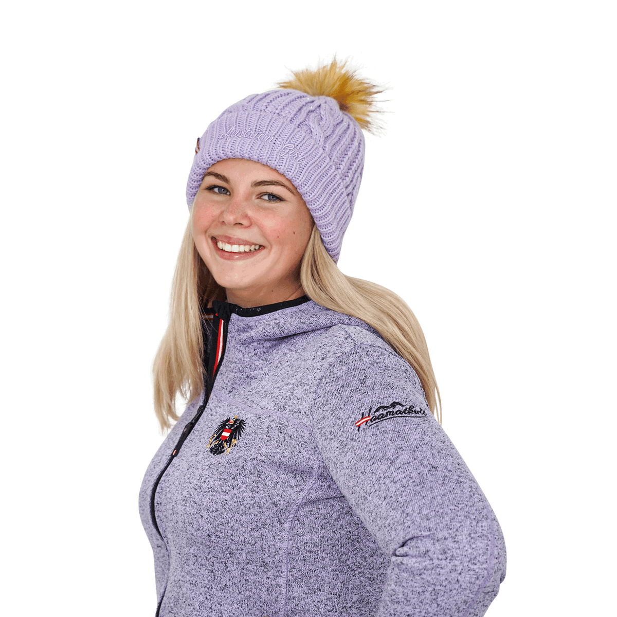 Lila Winter Mütze Austrian Girl