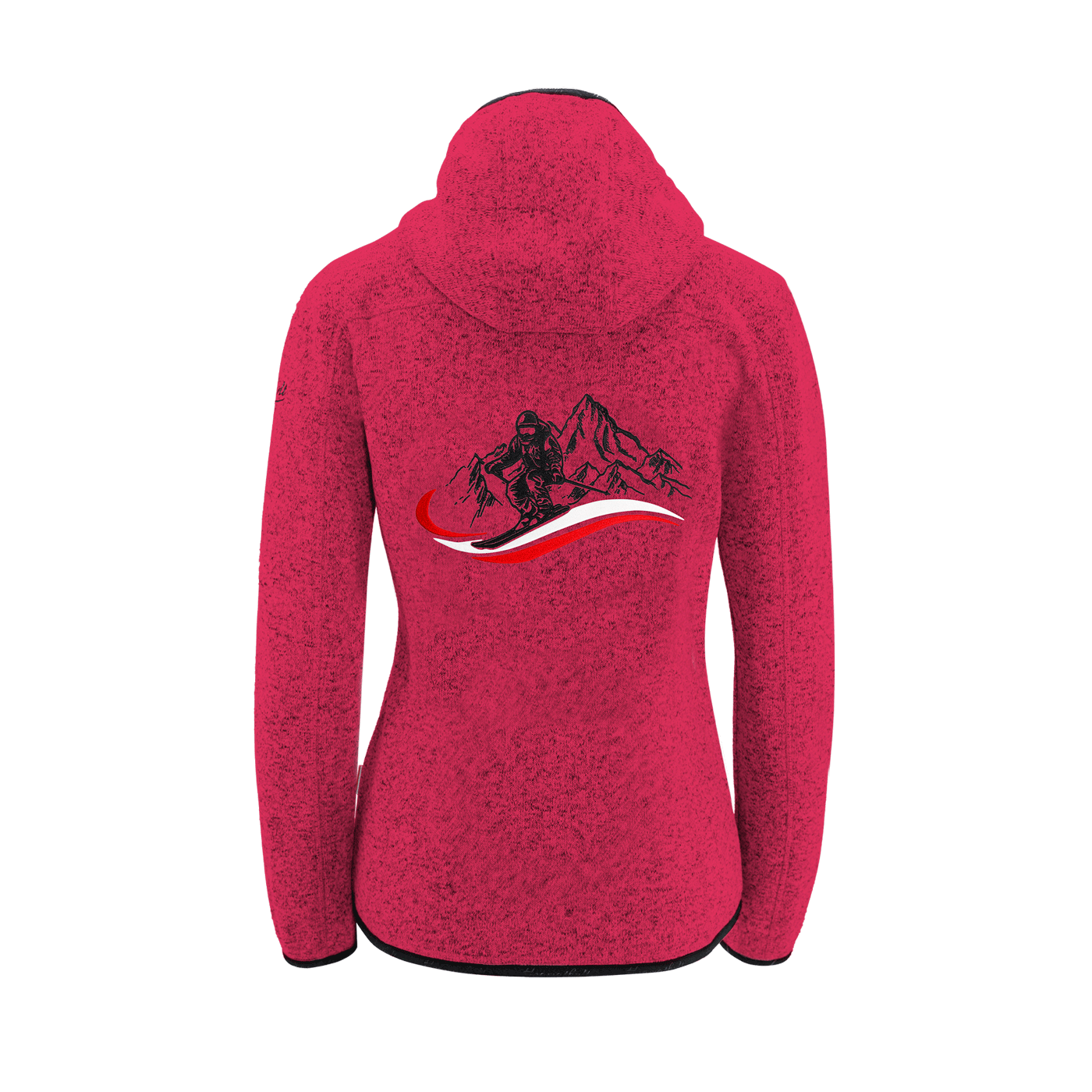 Magenta farbene Kultjacke für Damen Ski Motiv