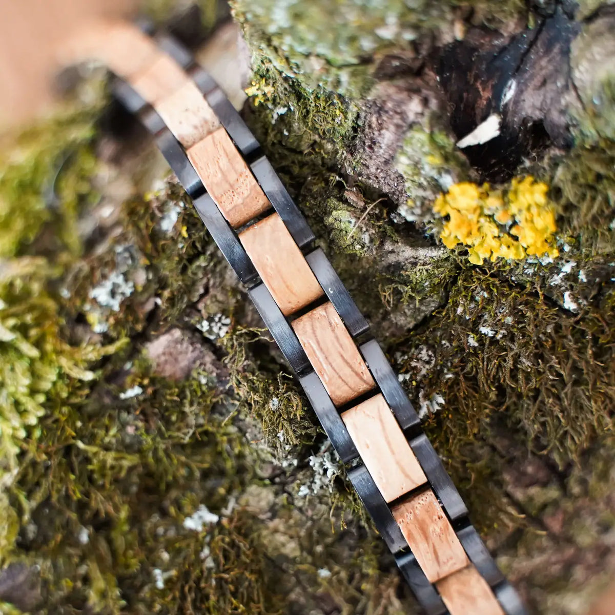Naturholz Armband Edelstahl