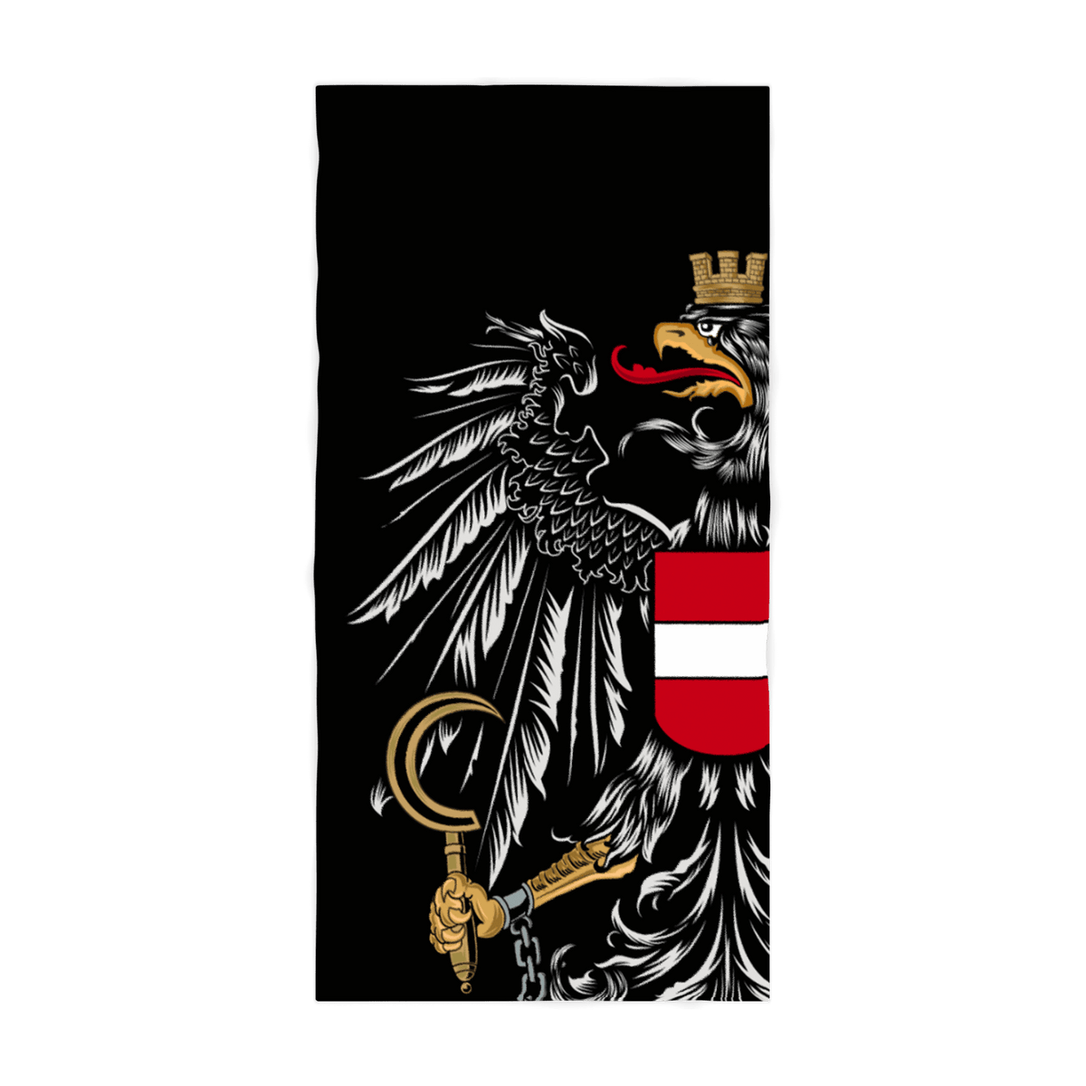 Österreich Adler Badetuch Mikrofaser schwarz