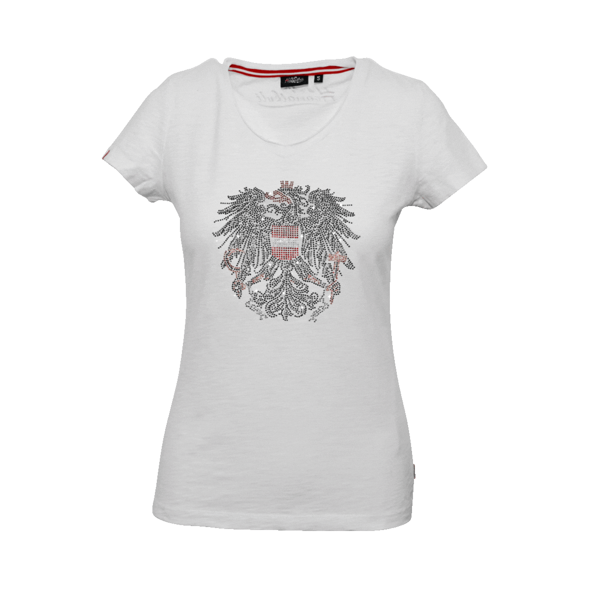 Österreich Adler Damen Glitzer Shirt weiß #Farbe_Weiß