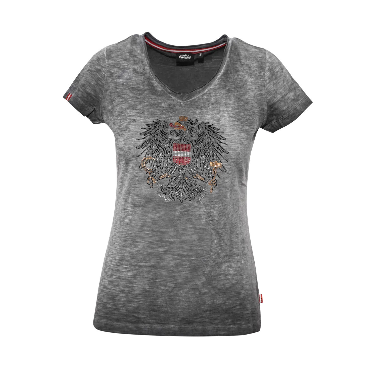 Österreich Adler Glitzer T-Shirt - Anthrazit