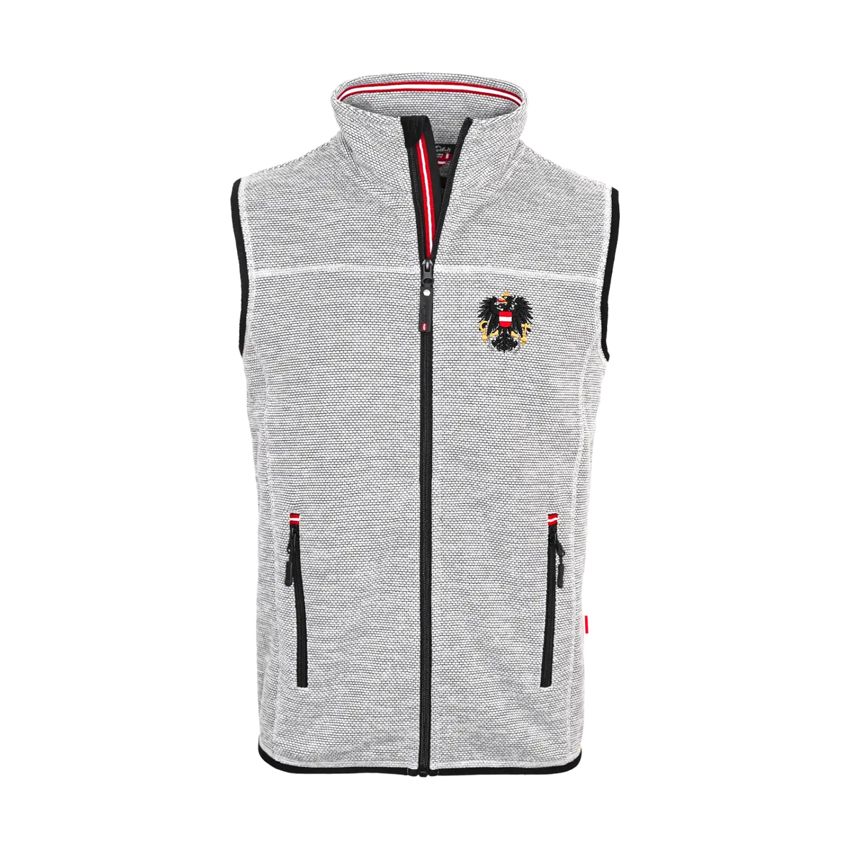 Österreich Adler Dobby Fleece Weste Herren hellgrau #Farbe_Hellgrau