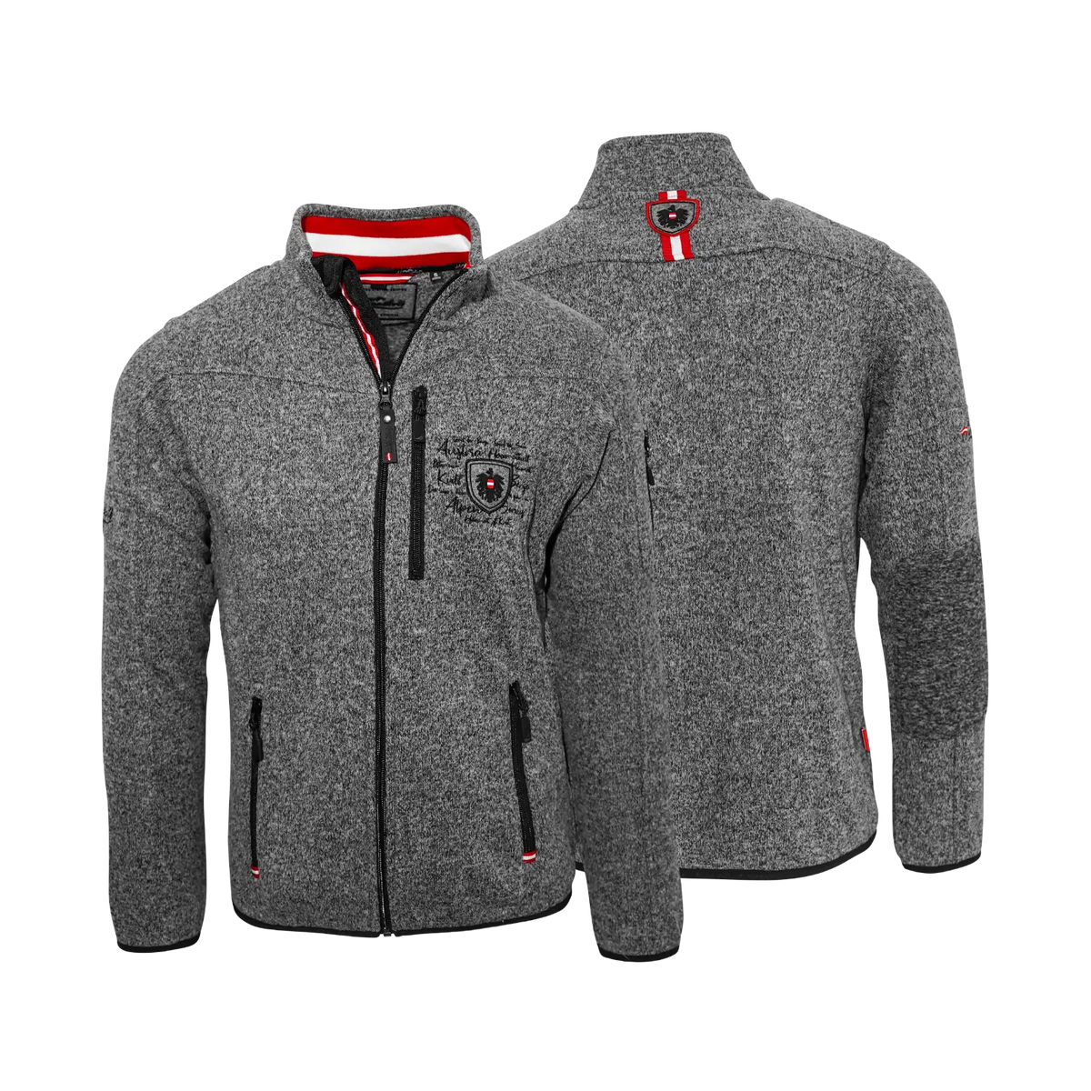 Österreich Adler Fleece Jacke dunkelgrau Herren