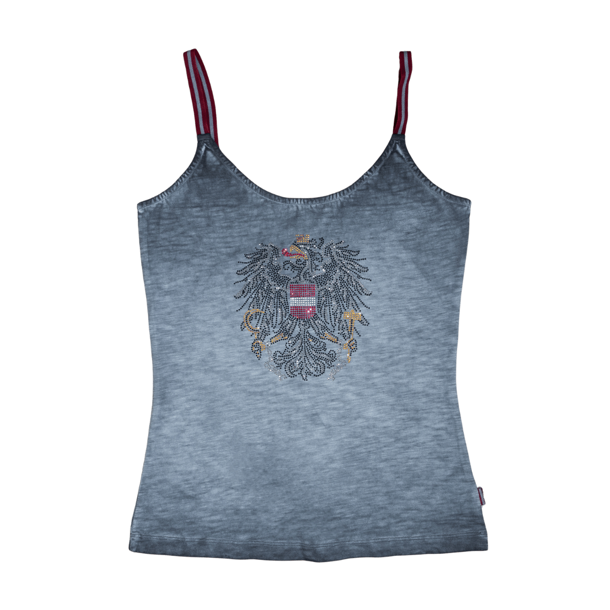 Österreich Adler Glitzer Top Damen blau