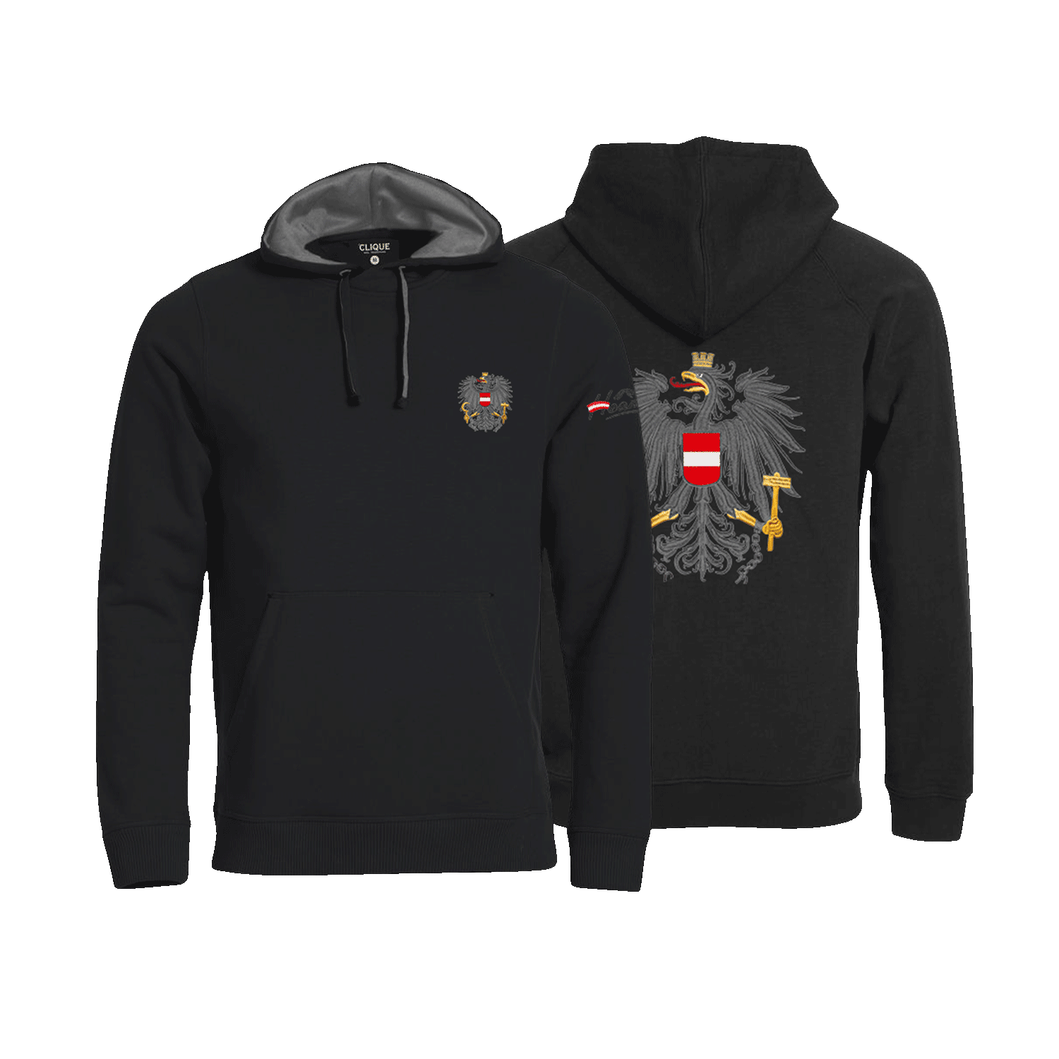 Österreich Adler Hoodie (Stick beidseitig)