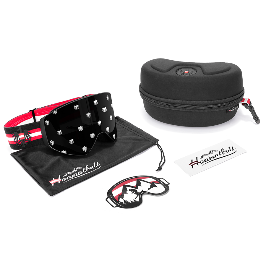 Österreich Adler Skibrille schwarz