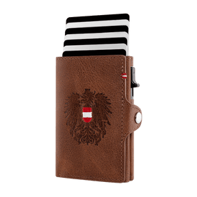 Österreich Adler Smart Wallet Leder Braun #Farbe_Klassik Braun