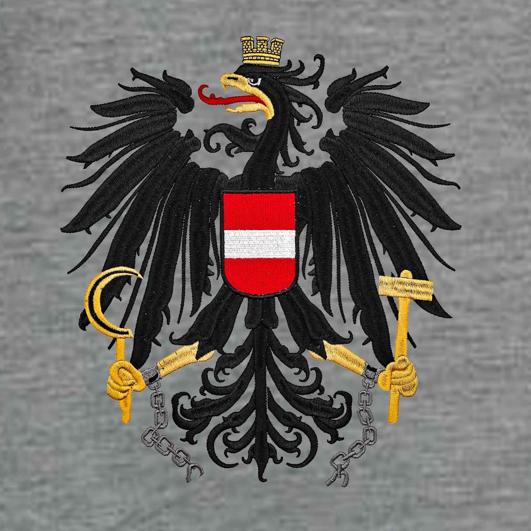 Österreich Adler Hoodie (Stick beidseitig)