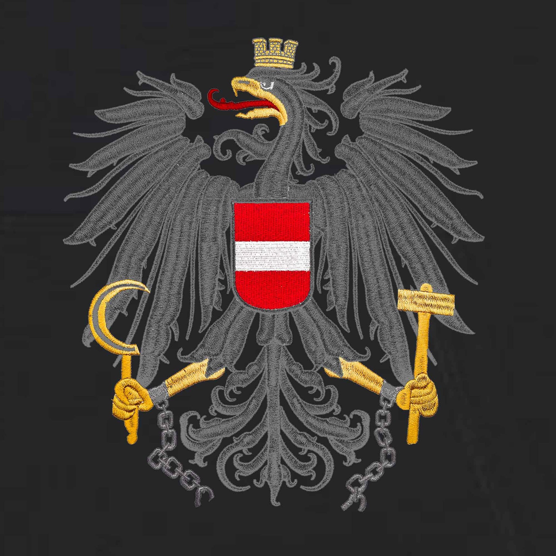 Österreich Adler Hoodie (Stick beidseitig)