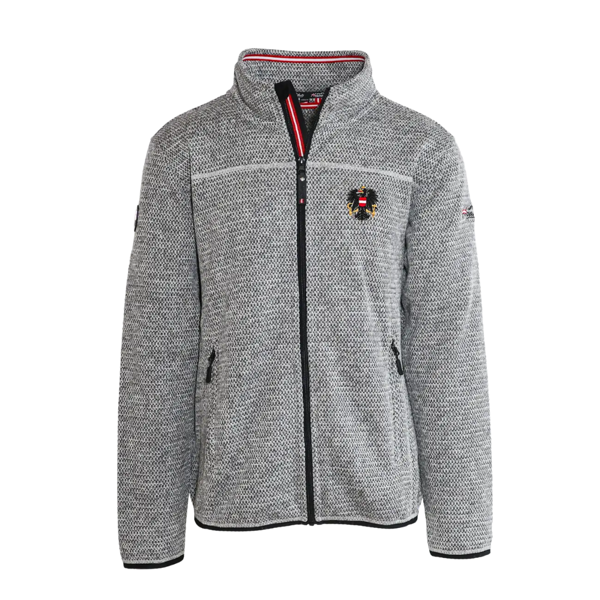 Österreich Adler Trachten Jacke hellgrau #Farbe_Grau-Strick