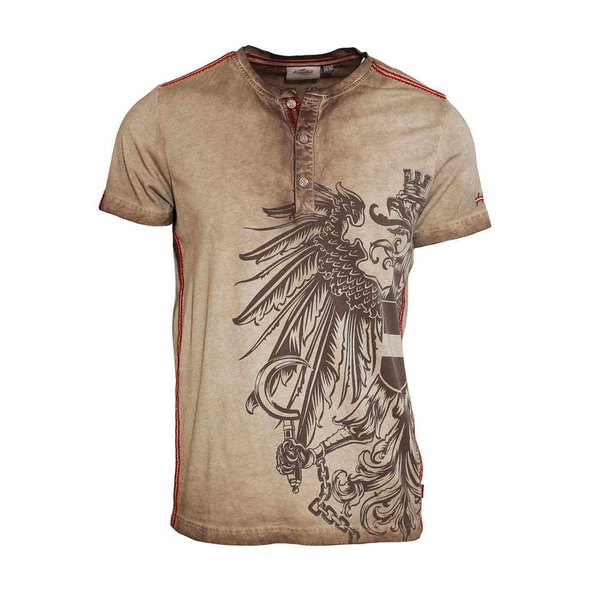 Österreich Adler Trachten T-Shirt hellbraun #Farbe_Hellbraun-Vintage