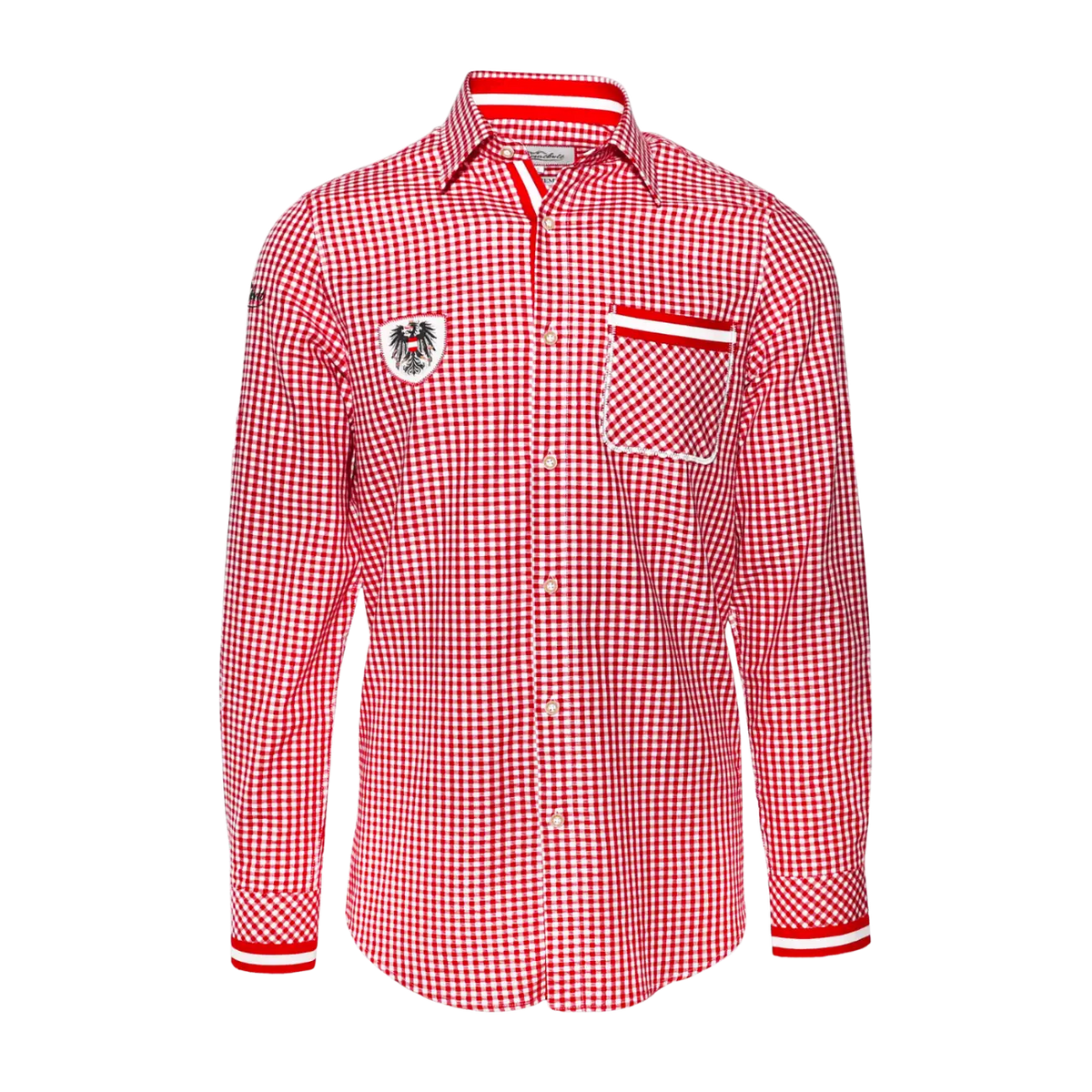 Österreich Adler Trachtenhemd Karo rot #Farbe_Rot-Kariert