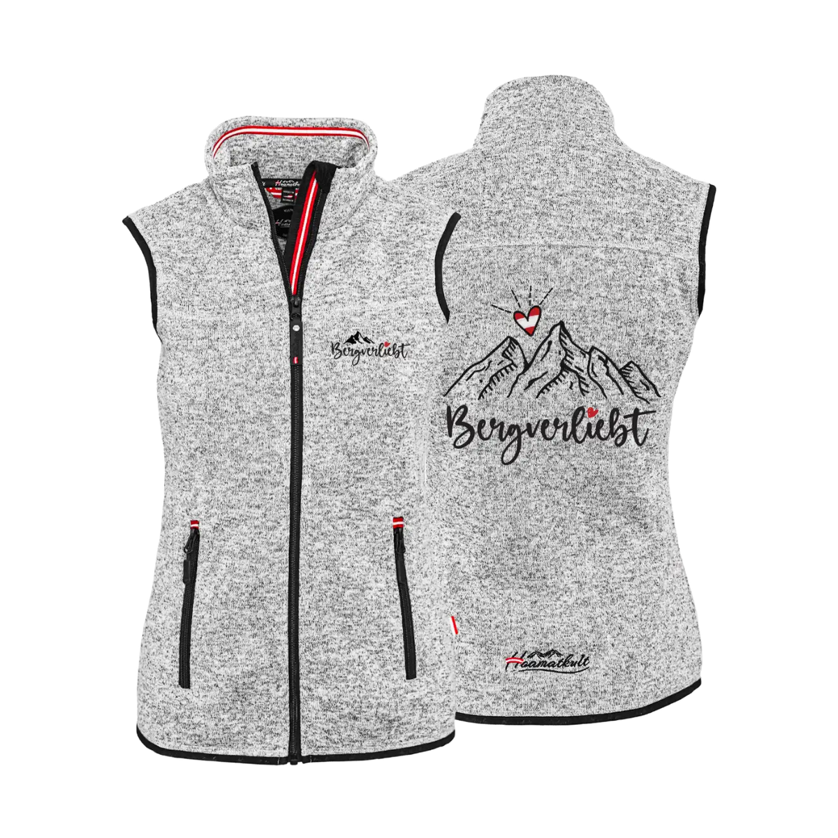 Österreich Bergliebe Gilet Fleece #Farbe_Hellgrau