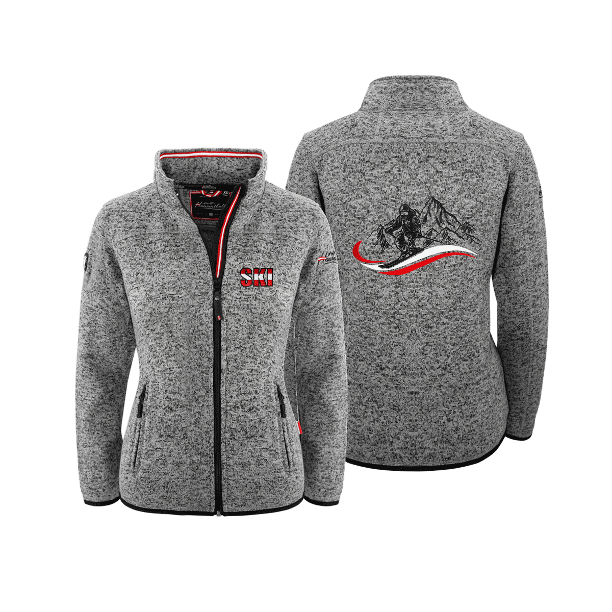 Kultjacke ohne Kapuze - Ski rot-weiss-rot