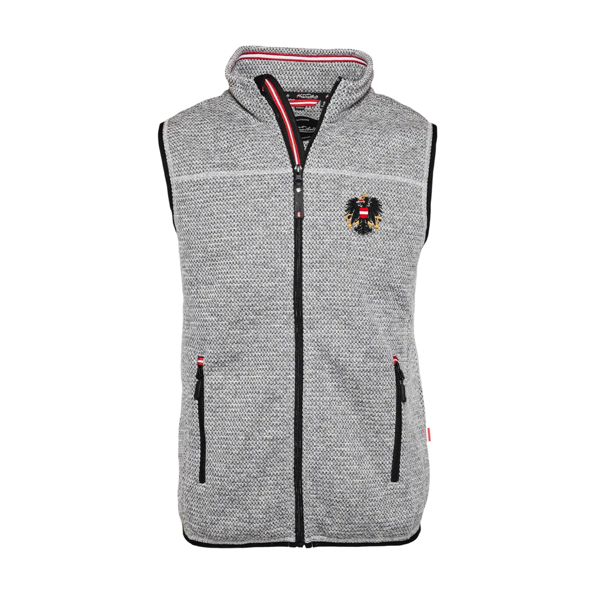 Österreich Strickoptik Gilet Herren #Farbe_Grau-Strick
