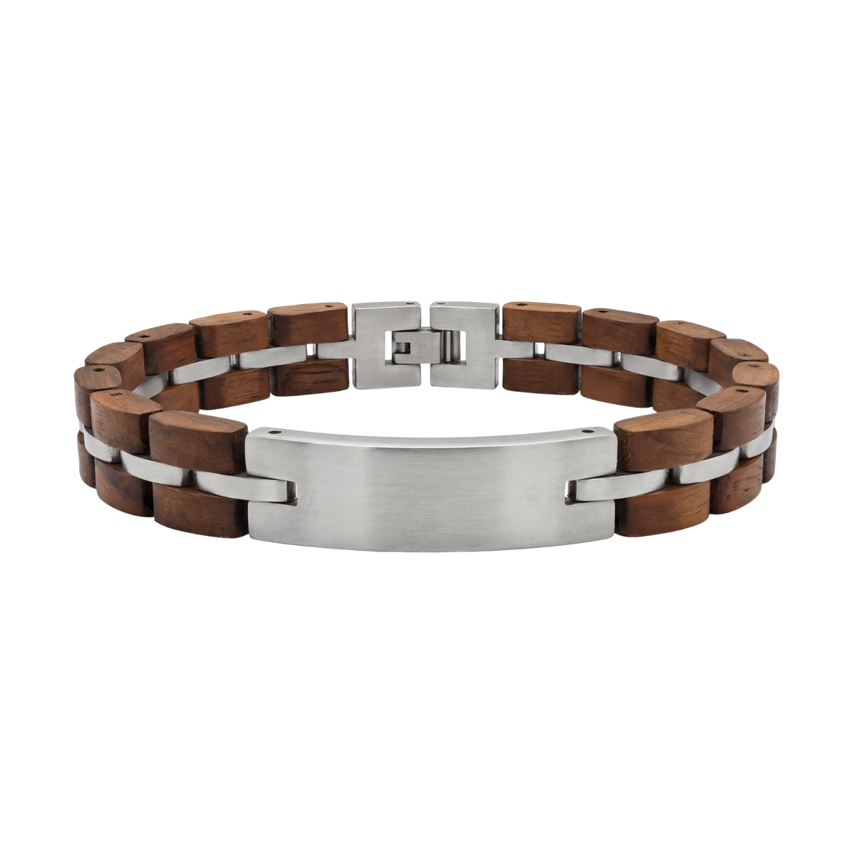 Personalisierbares Holzarmband Walnuss Edelstahl