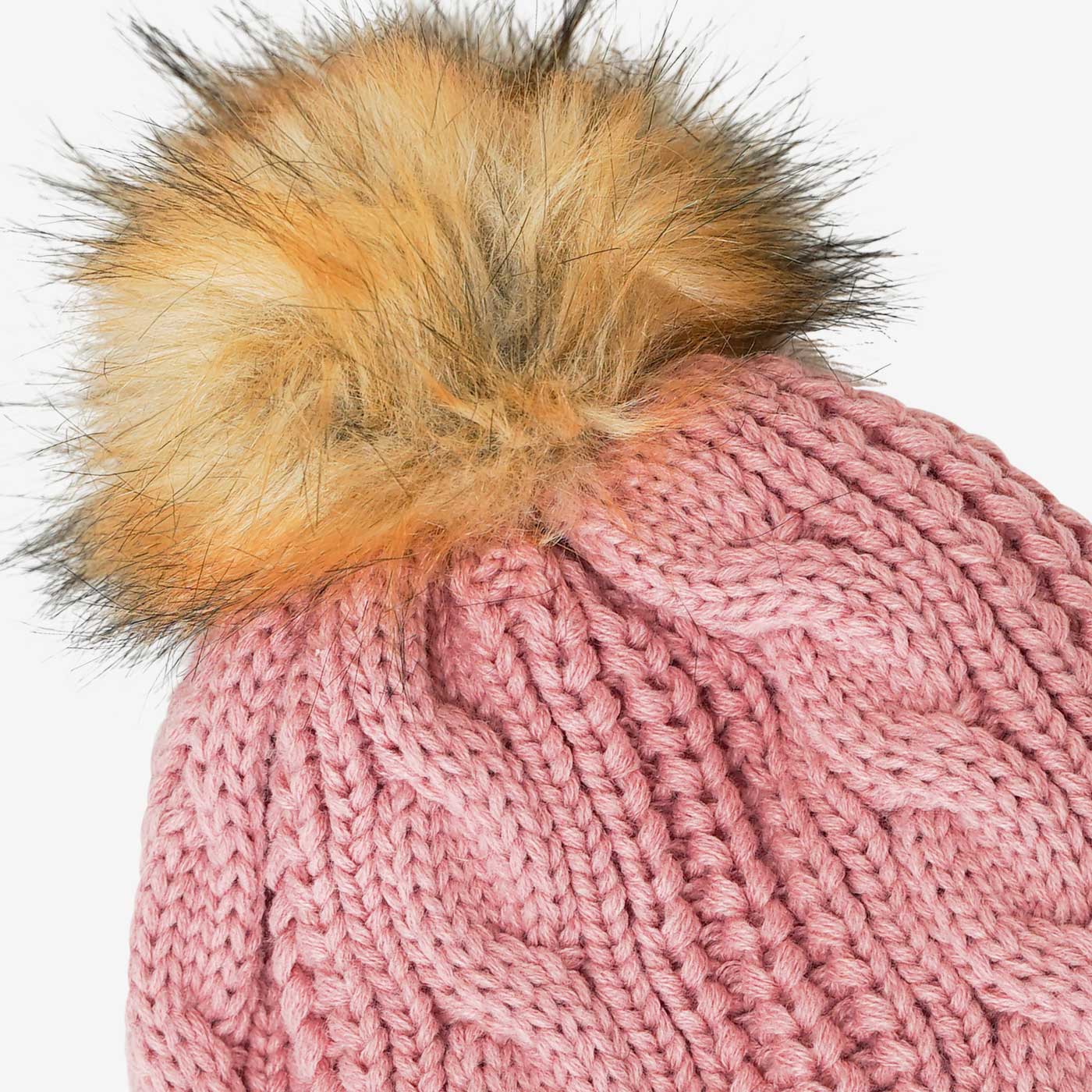 rosa Beanie Strickmuster Damen