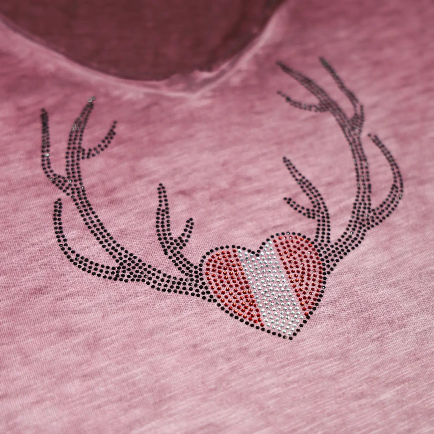 Herz Geweih Glitzer T-Shirt