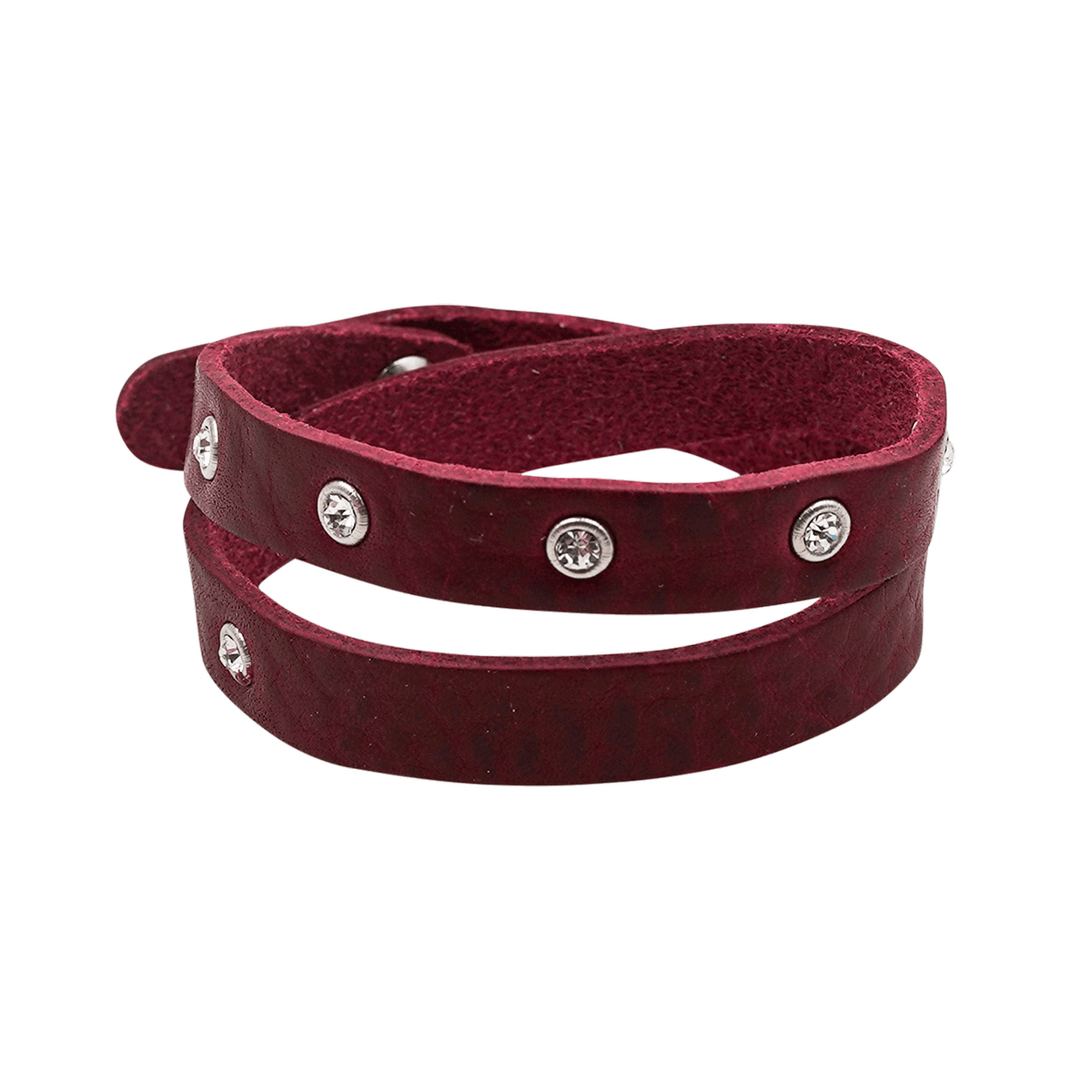 Rotes Damen Armband Echtleder zur Tracht