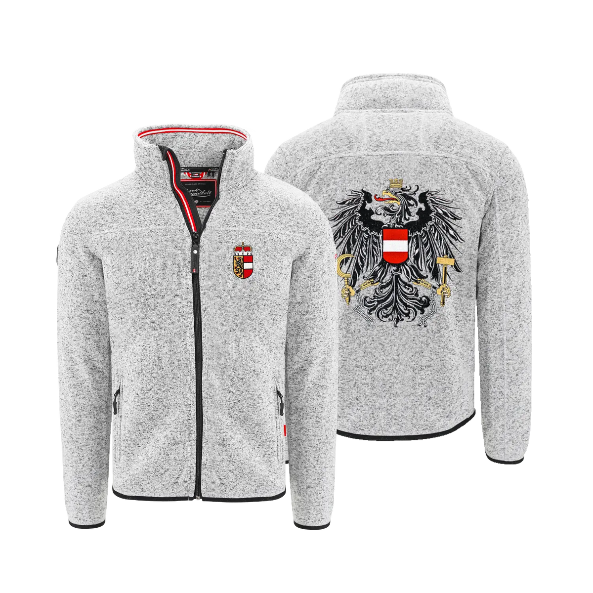 Salzburg Wappen Strickfleece Jacke ohne Kapuze Herren