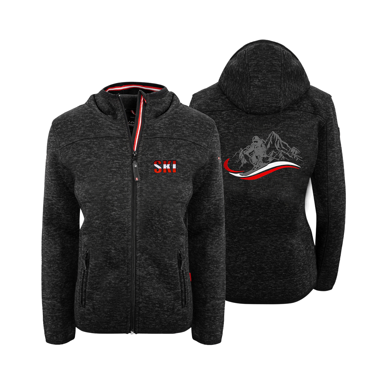 Kultjacke mit Kapuze - Ski rot-weiss-rot