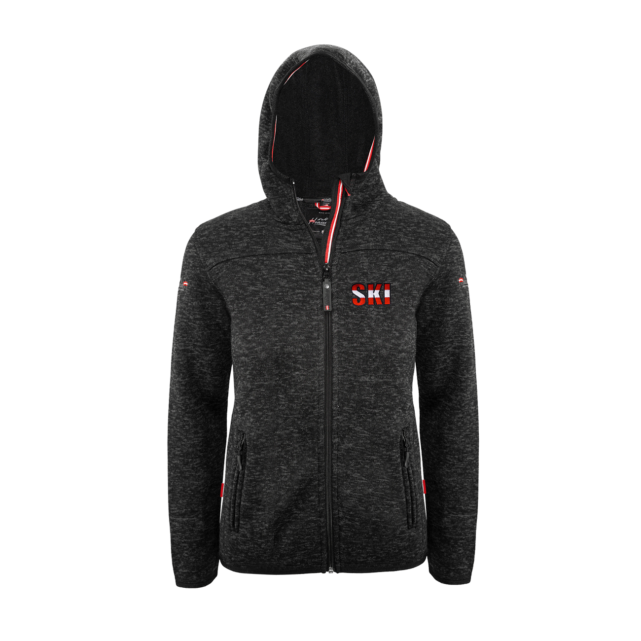 Kultjacke mit Kapuze - Ski rot-weiss-rot