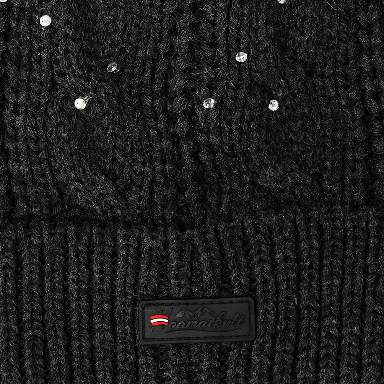 schwarze Glitzer Haube