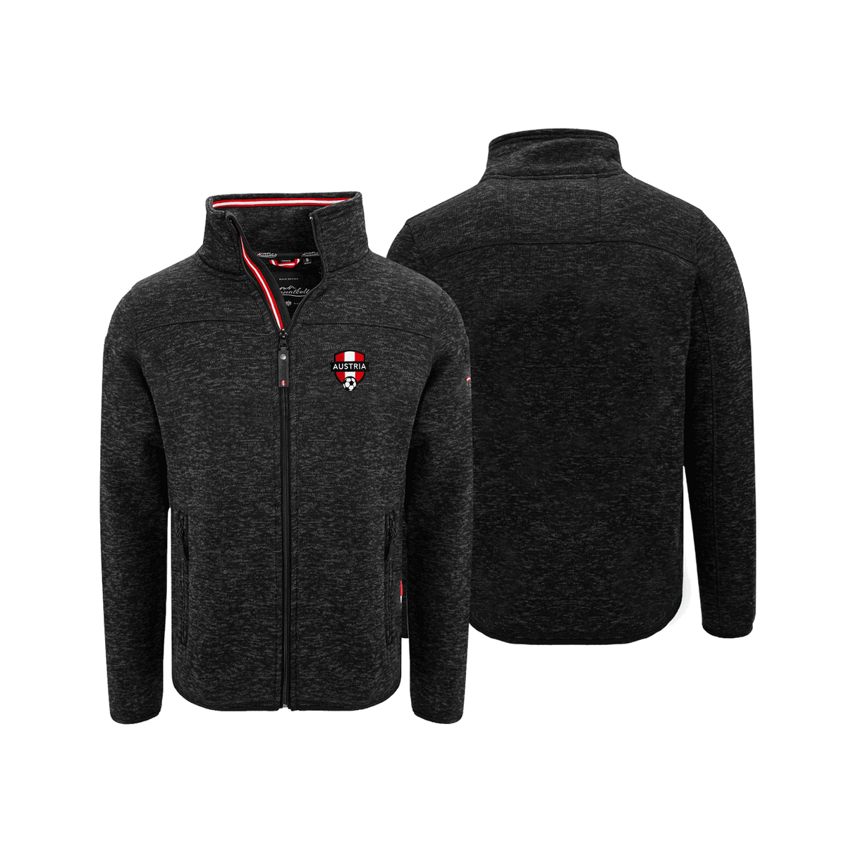 Schwarze Herren Kultjacke Österreich Fußball #Farbe_Schwarz