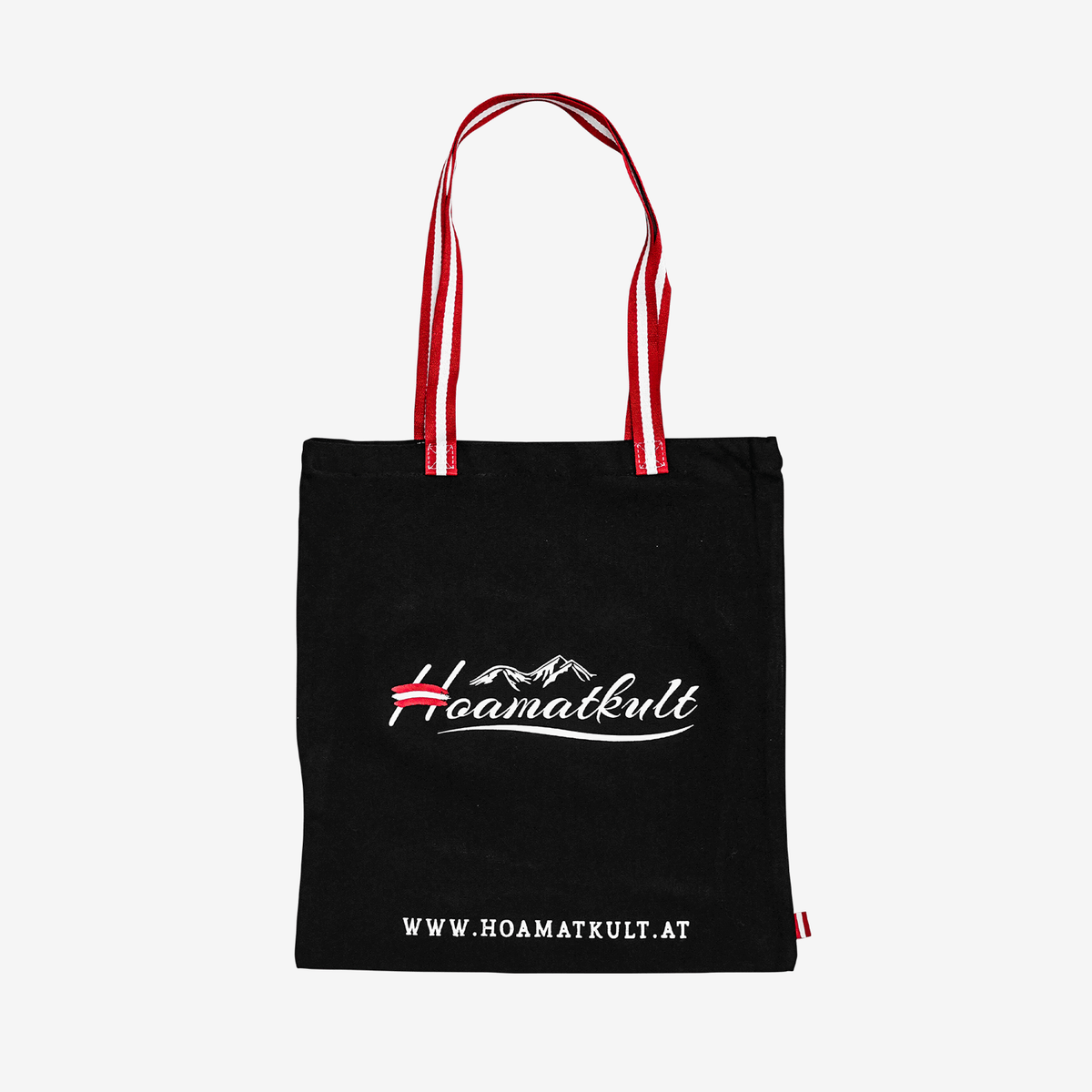 schwarze Hoamatkult Baumwolltasche