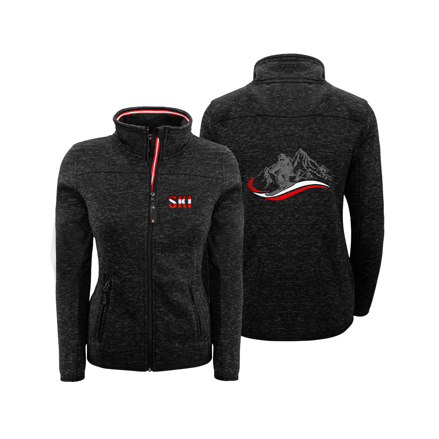 Kultjacke ohne Kapuze - Ski rot-weiss-rot