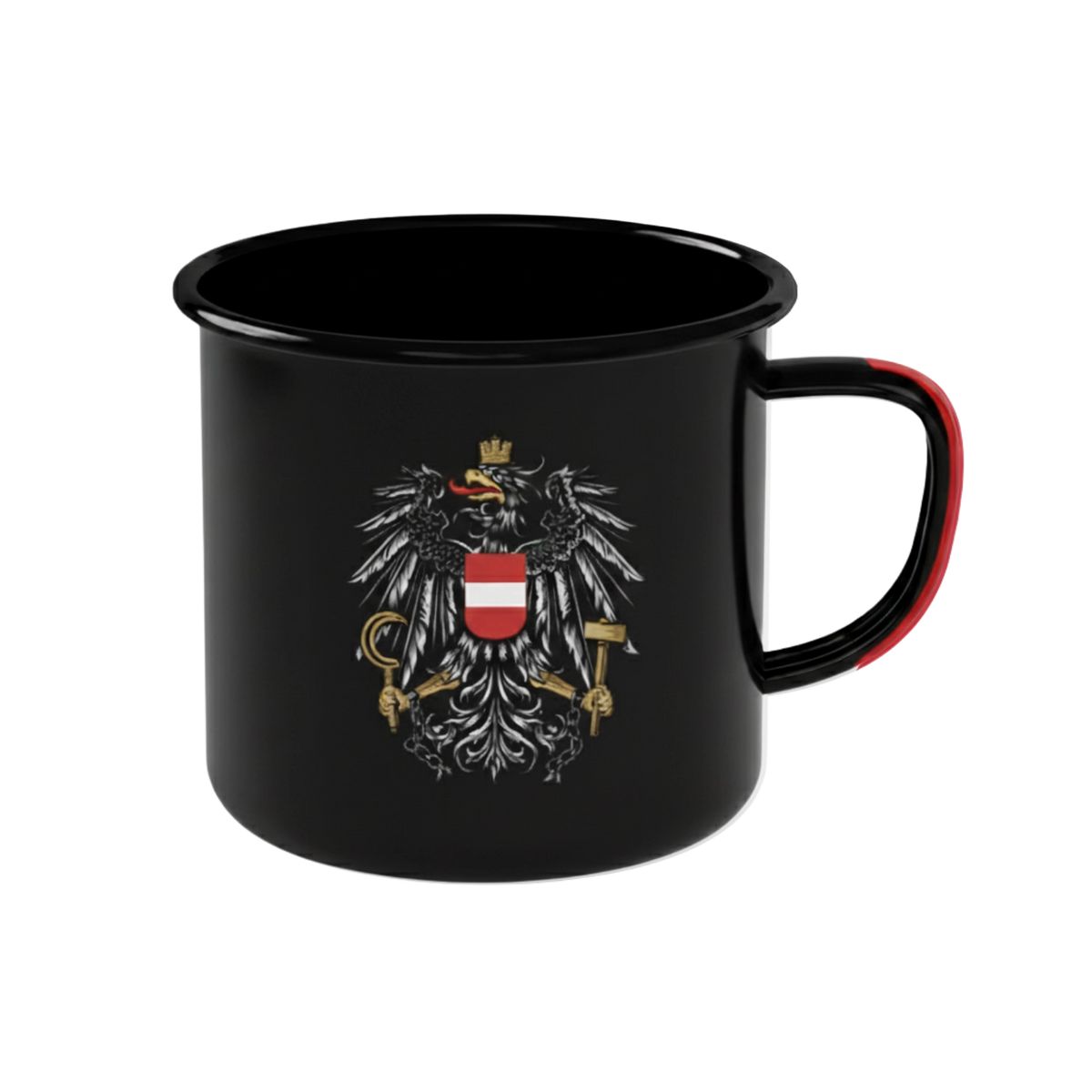 Schwarze Österreich Adler Tasse Hoamatkult