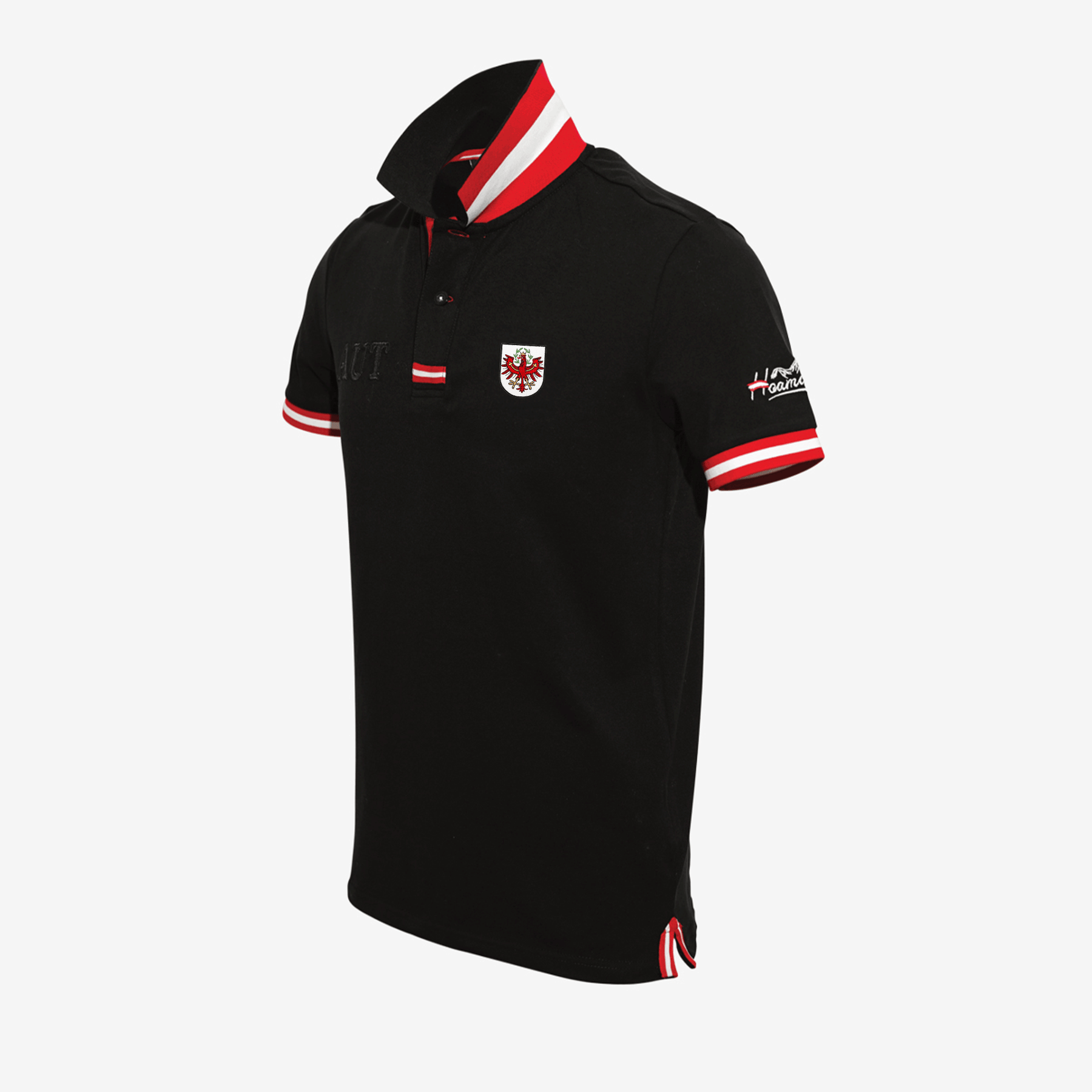 Schwarzes Herren Polo Shirt Tirol Adler Stick