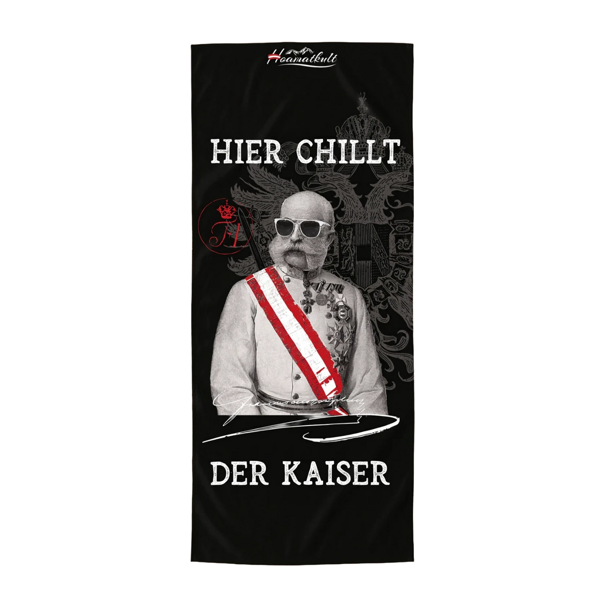Schwarzes Kaiser Badetuch Hoamatkult