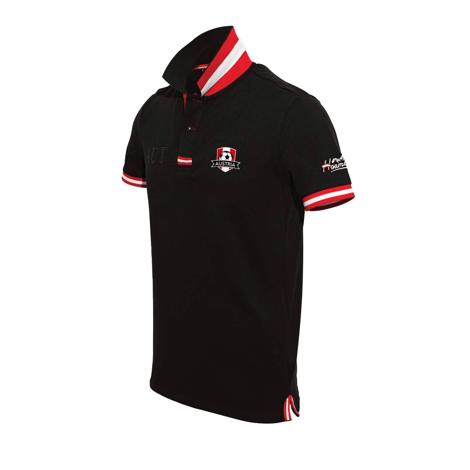 Schwarzes Polo Shirt für Herren Österreich Fußball