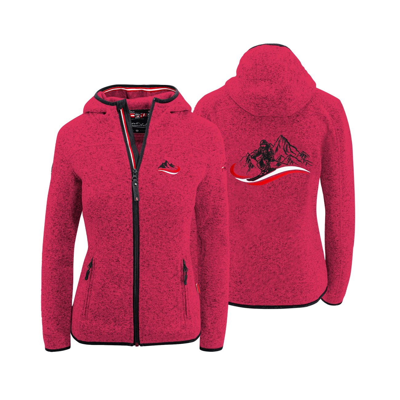 Ski Fleece Damen Jacke magenta